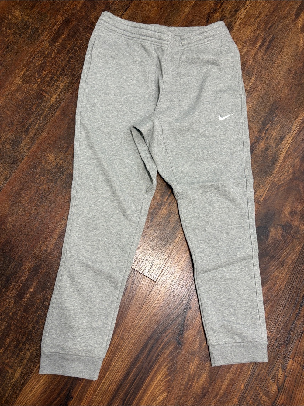 Nike Kids Light Gray Fleece Joggers with Swoosh